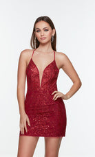 UNK-4513. Short, Plunging Neckline, Straight image 2