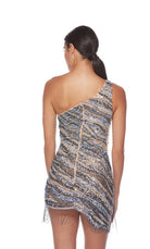 UNK-84011. Short, One Shoulder, Straight, Zip Up Back image 1