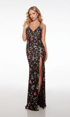 UNK-61688. Long, V-neckline, Straight, Open Back image 2
