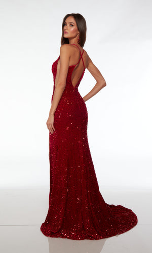 UNK-61484. Long, Plunging Neckline, Straight image 1