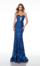 UNK-61505. Long, Strapless, Fit And Flare, Lace-up Back image 5