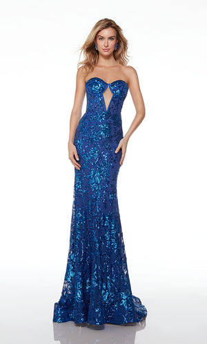 UNK-61505. Long, Strapless, Fit And Flare, Lace-up Back image 5