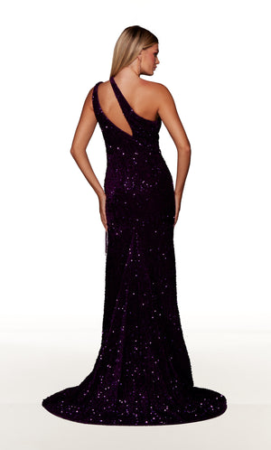 UNK-61334. Long, One Shoulder, Straight, Closed Back image 4
