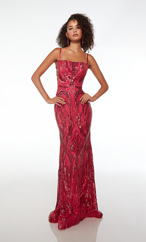 UNK-61563. Long, Square Neckline, Fit N Flare image 1
