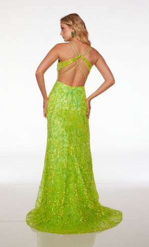 UNK-61555. Long, Plunging Neckline, Straight image 1