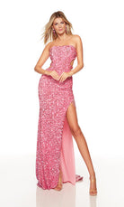 UNK-61335. Long, Strapless, Straight, Lace Up Back image 1