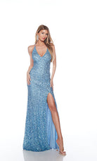 UNK-88001. Long, V Neckline, Straight, Open Back image 2