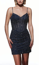 UNK-4862. Short, V-neck, Straight, Lace-up Back image 6