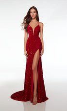 UNK-61484. Long, Plunging Neckline, Straight image 2
