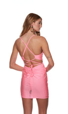 UNK-4706. Short, V-neck, Straight, Strappy Back image 7