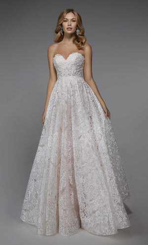 UNK-7033. Long Bridal Gown, Strapless, A-line, Closed image 0