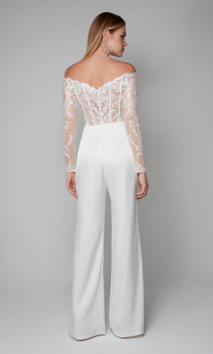 UNK-70018. Long, Off The Shoulder, Jumpsuit image 1