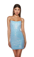 UNK-4828. Short, Strapless, Straight, Lace-up Back image 3
