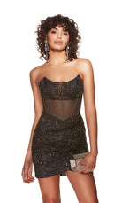 UNK-4864. Short, Strapless, Straight, Closed Back image 2