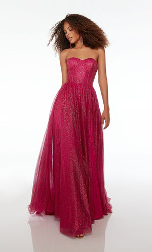 UNK-61601. Long, Strapless, A-line, Lace-up Back image 7