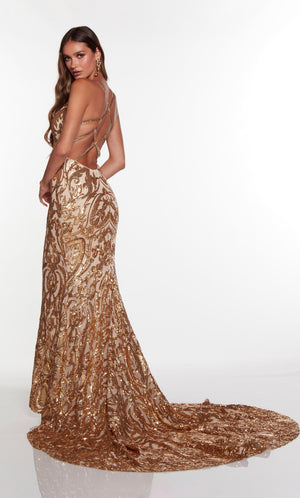 UNK-61412. Long, Plunging Neckline, Straight image 1