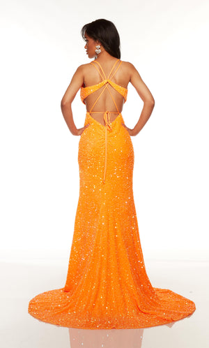 UNK-61339. Long, V Neck, Straight, Strappy Back image 5