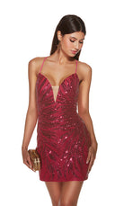 UNK-4889. Short, Plunging Neckline, Straight image 2