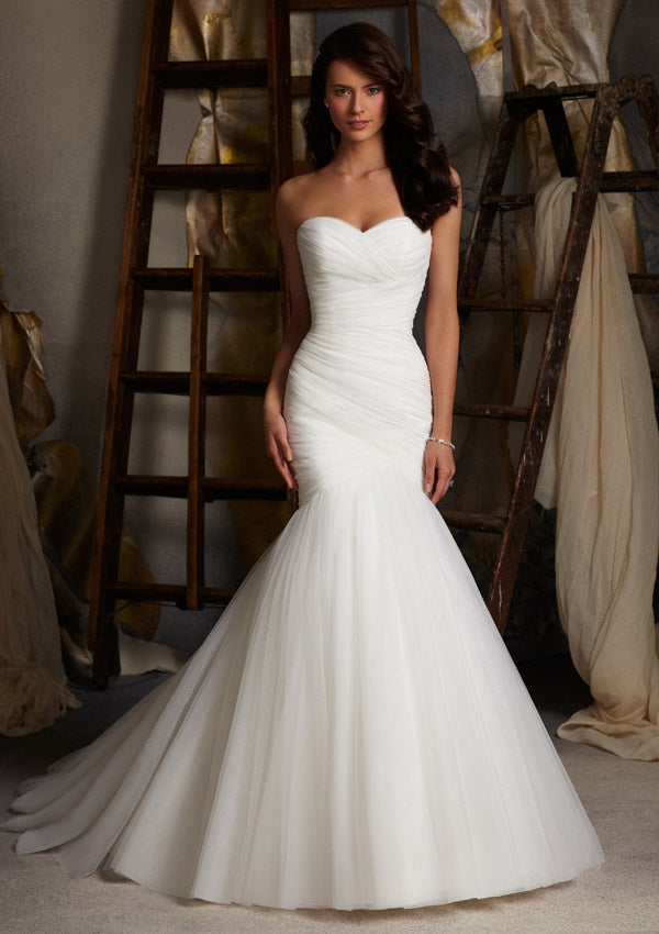 UNK-Asymmetrically Draped Net Morilee Bridal image 0