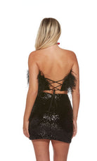 UNK-4791. Short, Strapless, Straight, Lace-up Back image 1