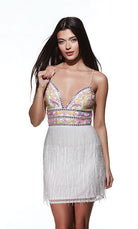 UNK-4801. Short, V-neck, Straight, Strappy Back image 9