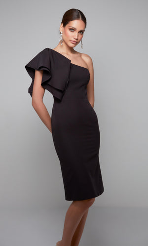 UNK-70005. Short, One Shoulder, Straight, Closed Back image 1