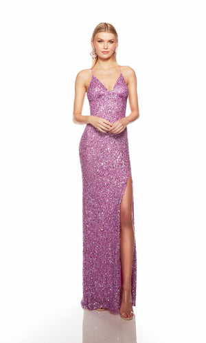 UNK-88002. Long, V Neckline, Straight, Open Back image 5