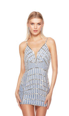UNK-84007. Short, Plunging Neckline, Straight image 2