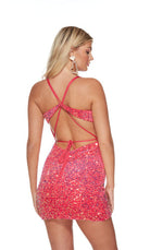 UNK-4788. Short, Plunging Neckline, Straight, Open Back image 4