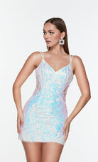 UNK-4535. Short, V-neck, Straight, Strappy Back image 2