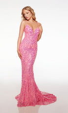 UNK-61618. Long, Plunging Neckline, Fit N Flare image 0