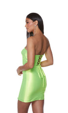 UNK-4529. Short, Strapless, Straight, Lace-up Back image 9