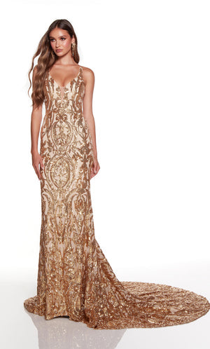 UNK-61412. Long, Plunging Neckline, Straight image 2