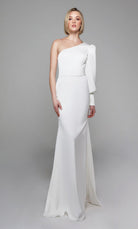 UNK-7065. Long, One Shoulder, Straight, Closed Back image 3