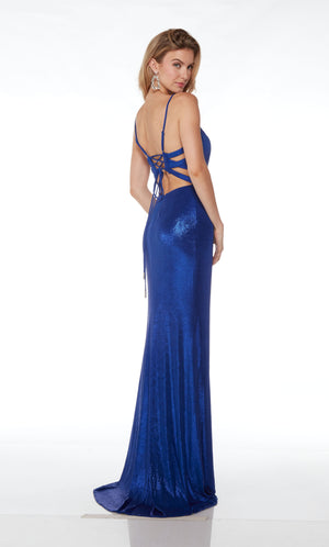 UNK-61499. Long, Plunging Neckline, Straight, Open Back image 1