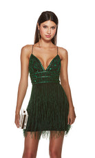 UNK-4801. Short, V-neck, Straight, Strappy Back image 1