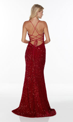 UNK-61181. Long Strappy Back Dress, Square Neckline, Straight image 10