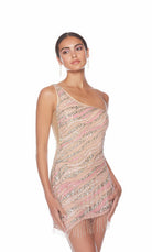UNK-84011. Short, One Shoulder, Straight, Zip Up Back image 5