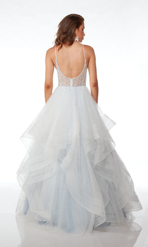 UNK-61672. Long, Plunging Neckline, Ballgown, Open Back image 1