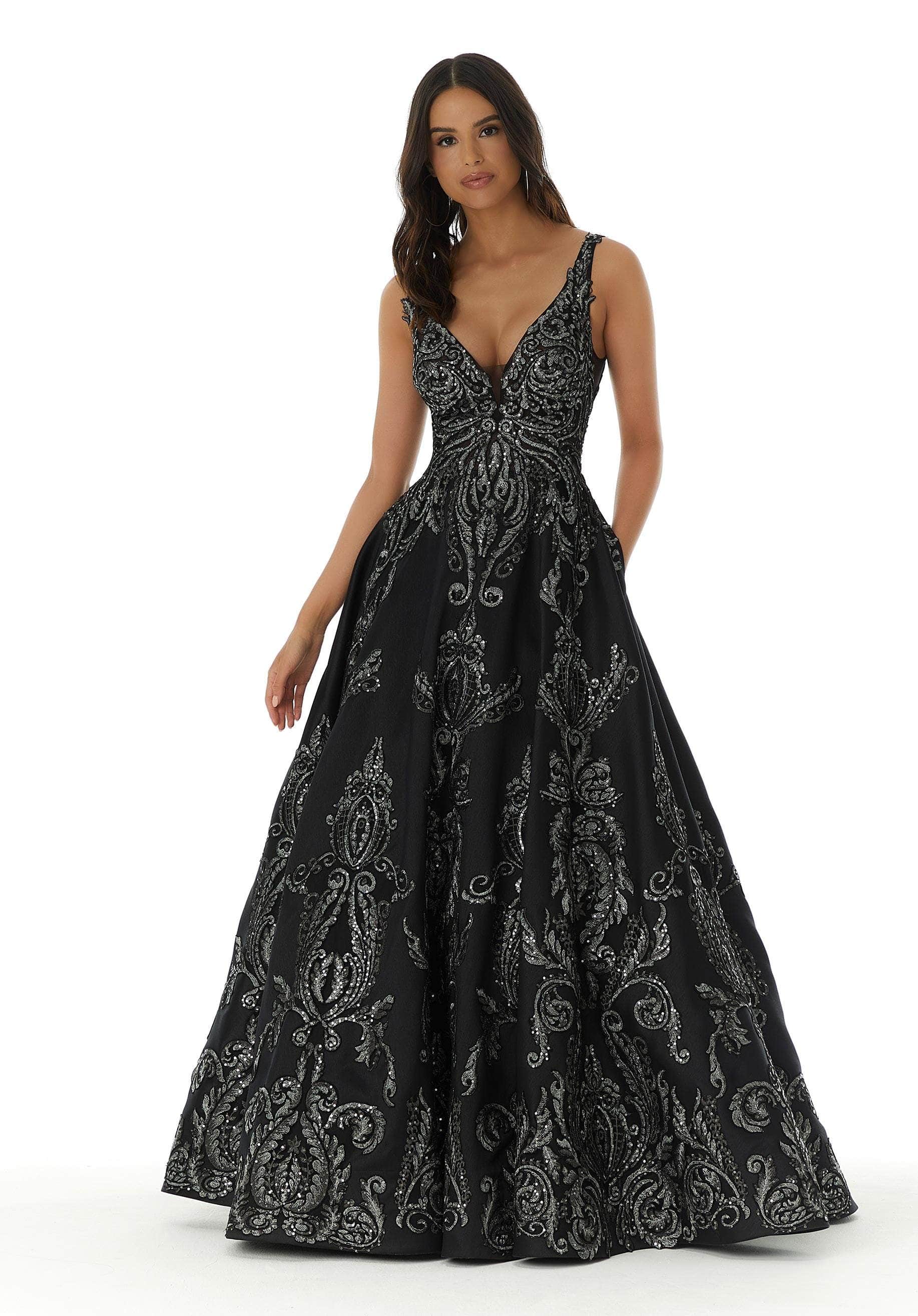 mori lee black prom dress Morilee Black Prom Dress With Feathers Mori Lee 48059 Strapless Feathered  Mermaid Prom Gown  Couture Candy